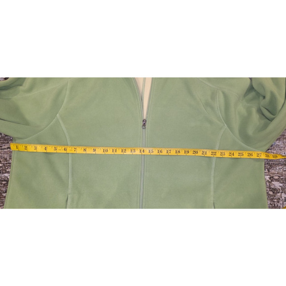 LL Bean Full Zip Polartec Fleece Jacket with Hood Green Women’s 3X Warm Soft - Picture 5 of 9